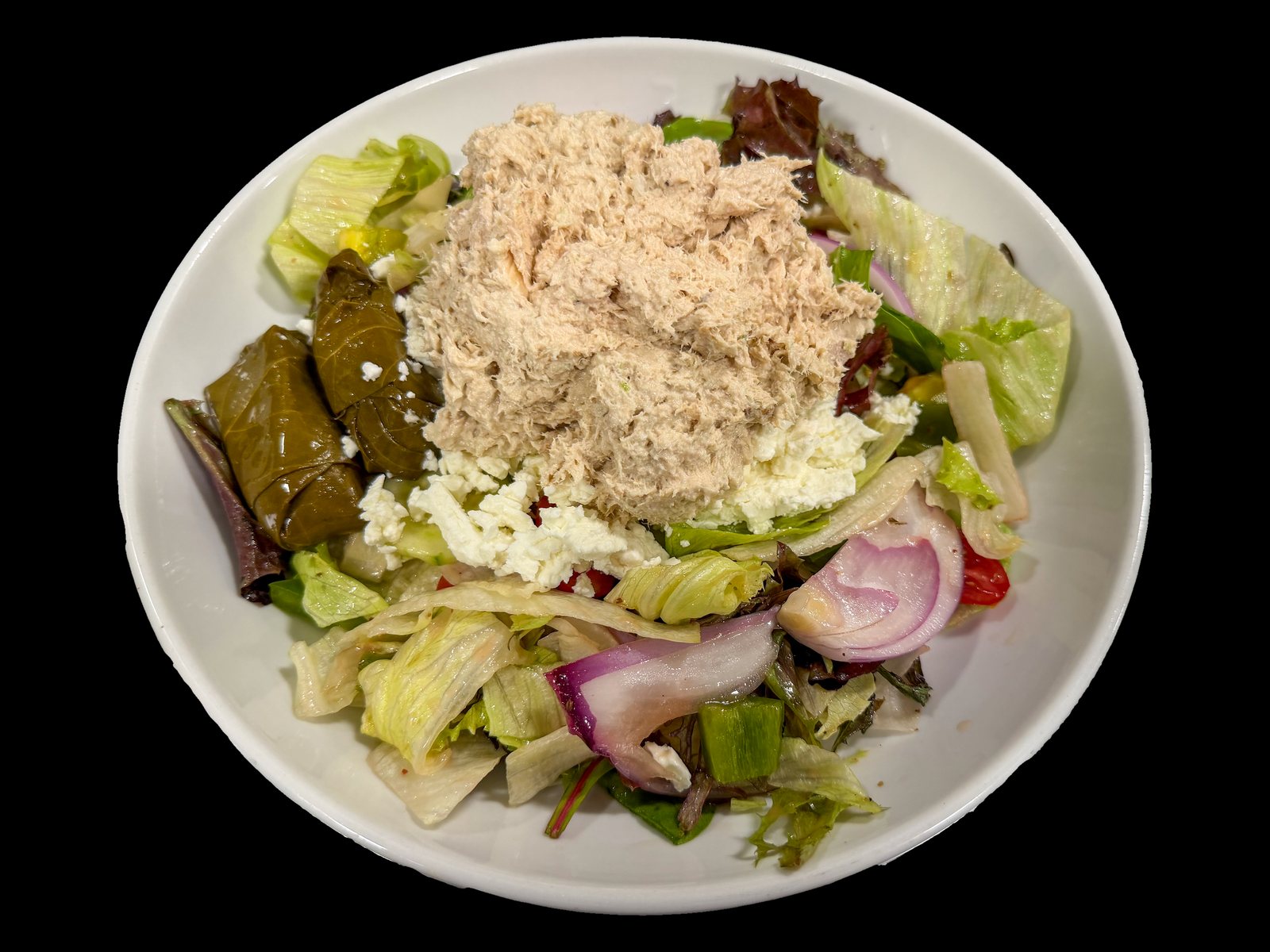 Tuna Over Greek Salad